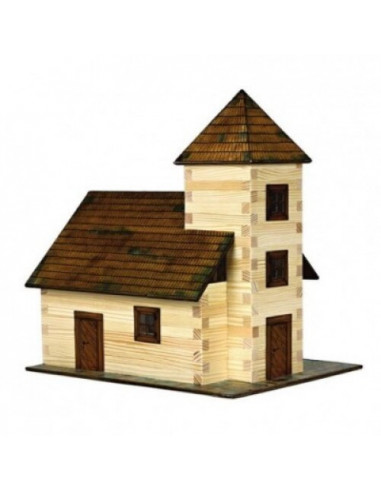 Set constructie arhitectura Biserica, 213 piese din lemn, Walachia W12
