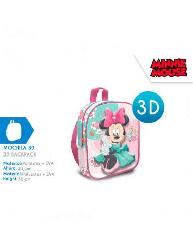 Geanta scoala, Kids Euroswan, Minnie Mouse, 3D, 23 x 30 cm