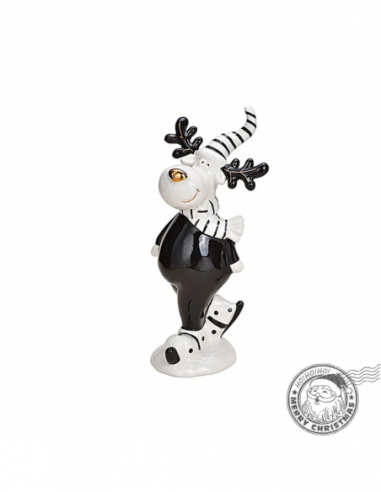 Rudolph Ren ceramic decorativ alb-negru 20 cm
