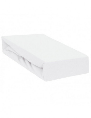 Qmini - Cearceaf impermeabil cu elastic, Pentru patut 120x60 cm, Din jerseu, White