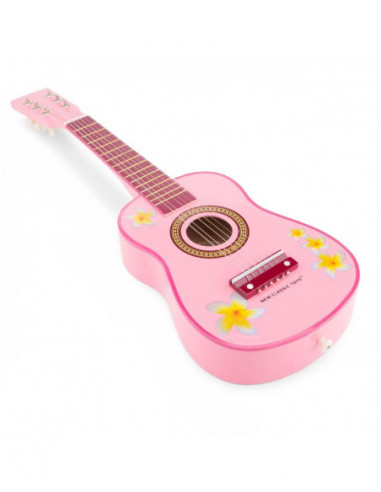 Chitara roz cu flori, New Classic Toys