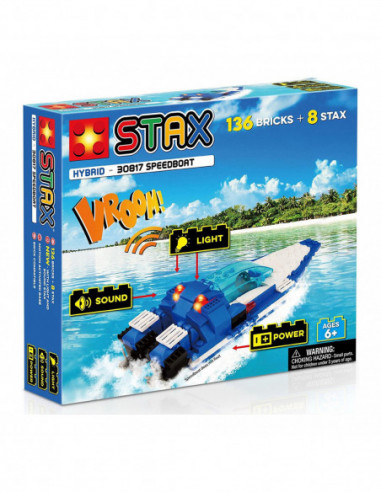 Jucarie - Seturi de constructie cu lumini si sunete Stax - Barca cu motor