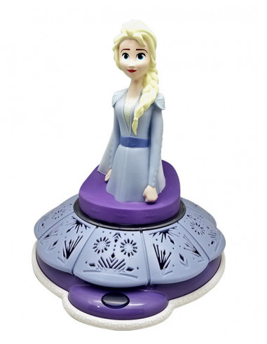 Lampa de noptiera 3D Kids Euroswan Frozen Elsa, 29 cm, cu sunet