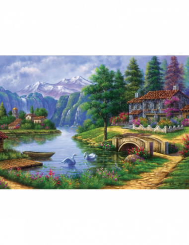 Puzzle 1500 piese - Village By Lake